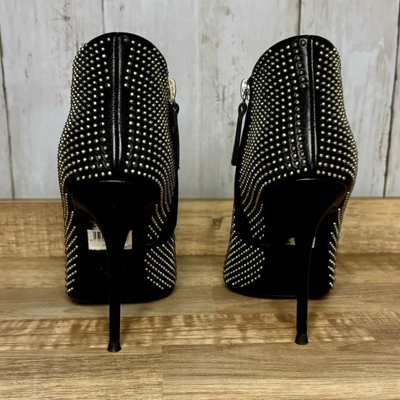 NWT-AUTHENTIC Giuseppe Zanotti Black Leather Metal Studded Booties, 36 (6.0/6.5) - Picture 4 of 12